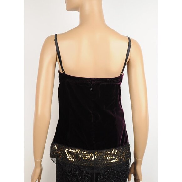 DOLCE & GABBANA TOP FLOWER ACCENT CAMI SEQUINS LACE BUILT IN BRA 42 6 - Picture 3 of 6